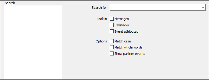 The Search Filter settings panel