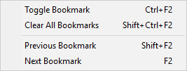 The Bookmarks submenu