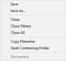 The Session Tabs Context Menu
