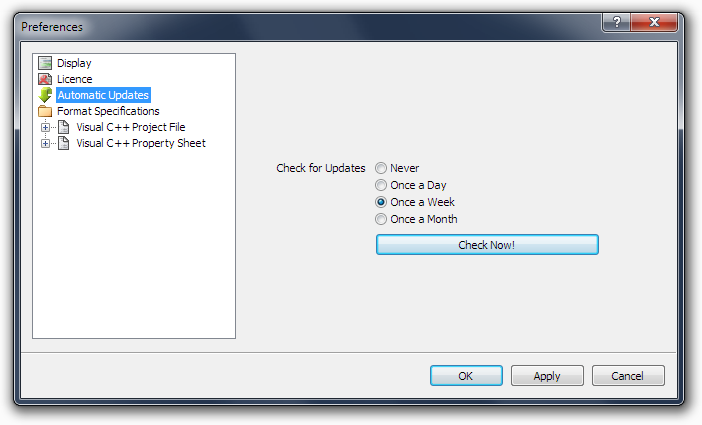 The Automatic Updates Panel for registered users.