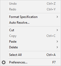 The Edit Menu